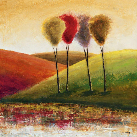 Endless Hills I Black Modern Wood Framed Art Print with Double Matting by Klung, Mike