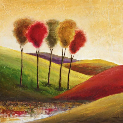 Endless Hills II Gold Ornate Wood Framed Art Print with Double Matting by Klung, Mike