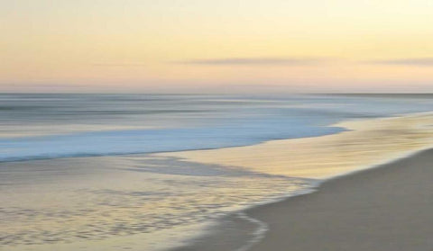 Pastel Horizon White Modern Wood Framed Art Print with Double Matting by Olsen, Maggie