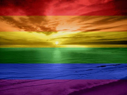 Rainbow Sunset Black Ornate Wood Framed Art Print with Double Matting by Olsen, Maggie