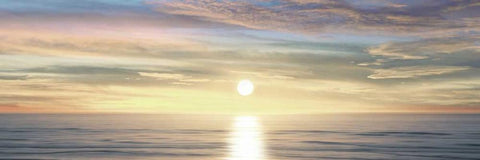 Sunlit Horizon III White Modern Wood Framed Art Print with Double Matting by Olsen, Maggie