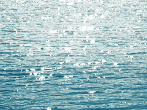 Sunlit Sea Aqua White Modern Wood Framed Art Print with Double Matting by Olsen, Maggie