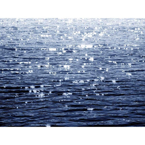 Sunlit Sea Indigo Black Modern Wood Framed Art Print with Double Matting by Olsen, Maggie