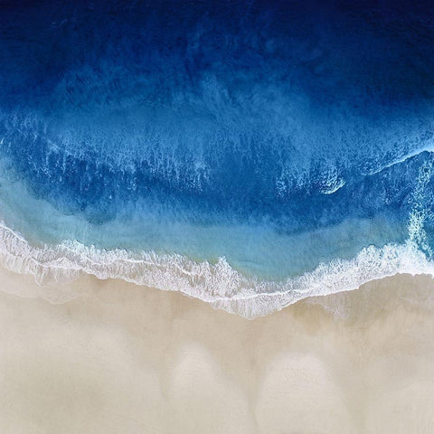 Indigo Ocean Waves II White Modern Wood Framed Art Print by Olsen, Maggie