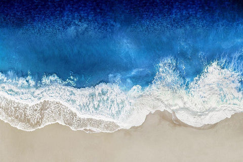 Indigo Waves From Above I White Modern Wood Framed Art Print with Double Matting by Olsen, Maggie