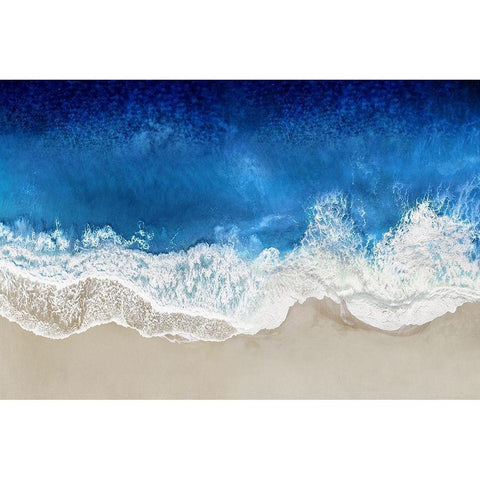 Indigo Waves From Above I Black Modern Wood Framed Art Print by Olsen, Maggie