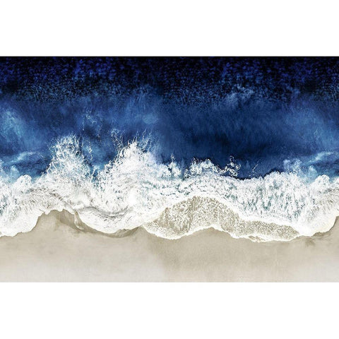 Indigo Waves From Above II White Modern Wood Framed Art Print by Olsen, Maggie
