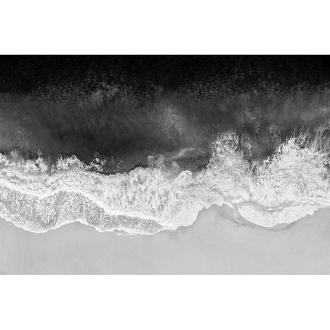 Waves in Black and White Gold Ornate Wood Framed Art Print with Double Matting by Olsen, Maggie