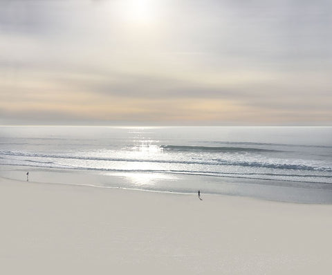 Beach Walk VI White Modern Wood Framed Art Print with Double Matting by Olsen, Maggie