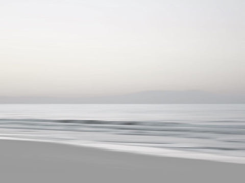 Quiet Beach II White Modern Wood Framed Art Print with Double Matting by Olsen, Maggie