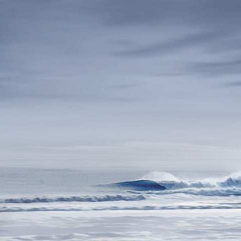 Wave Break Blue Black Modern Wood Framed Art Print by Olsen, Maggie