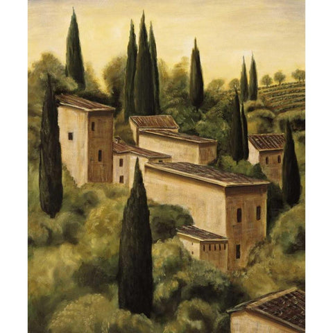 Tuscan Hillside I White Modern Wood Framed Art Print by Moretti, Maurizio