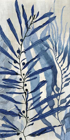 Sea Nature in Blue II White Modern Wood Framed Art Print with Double Matting by Miller, Melonie