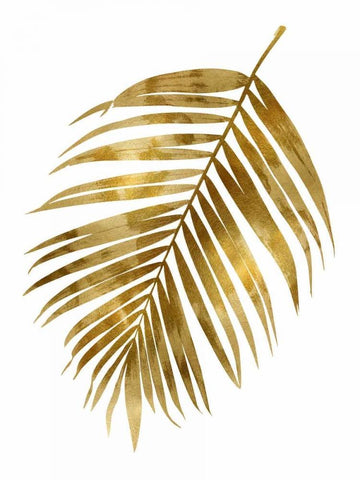 Gold Palm I White Modern Wood Framed Art Print with Double Matting by Miller, Melonie