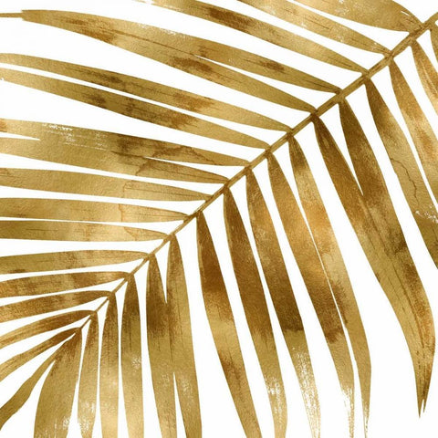 Tropical Gold Palm I White Modern Wood Framed Art Print with Double Matting by Miller, Melonie