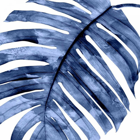 Tropical Indigo Palm II White Modern Wood Framed Art Print by Miller, Melonie