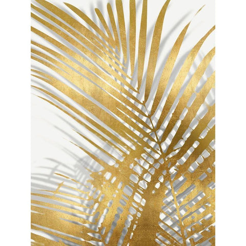 Palm Shadows Gold I White Modern Wood Framed Art Print by Miller, Melonie