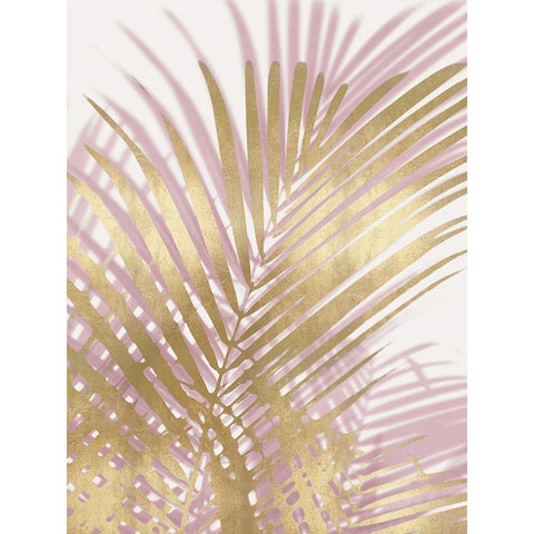 Palm Shadows Blush Gold I Black Modern Wood Framed Art Print with Double Matting by Miller, Melonie