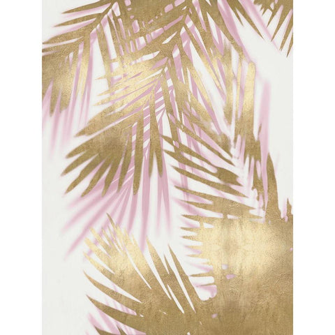 Palm Shadows Blush Gold II White Modern Wood Framed Art Print by Miller, Melonie