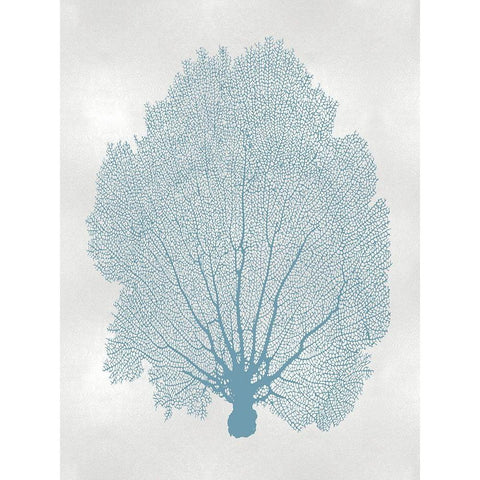 Sea Fan Aqua II Black Modern Wood Framed Art Print with Double Matting by Miller, Melonie