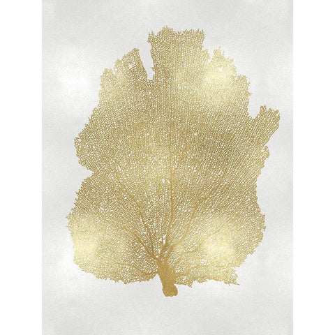 Sea Fan Gold I White Modern Wood Framed Art Print by Miller, Melonie