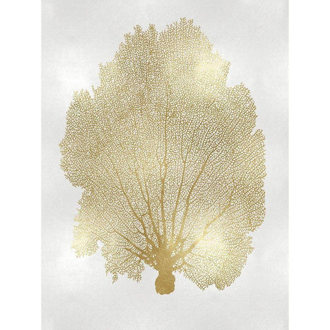 Sea Fan Gold II White Modern Wood Framed Art Print by Miller, Melonie