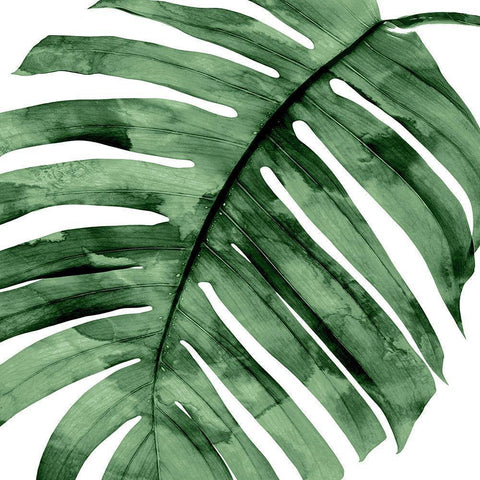 Tropical Green Palm II White Modern Wood Framed Art Print by Miller, Melonie