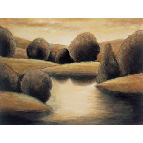 Reflective Vista I Black Modern Wood Framed Art Print by Montero, Mario
