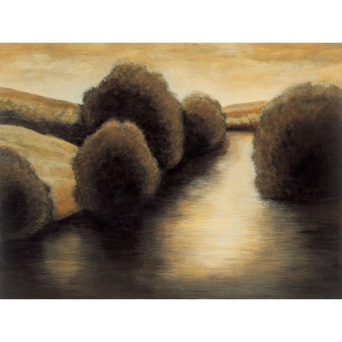 Reflective Vista II Black Modern Wood Framed Art Print by Montero, Mario