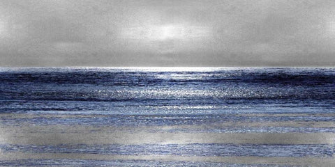 Silver Seascape II White Modern Wood Framed Art Print with Double Matting by Matthews, Michelle