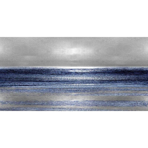 Silver Seascape II White Modern Wood Framed Art Print by Matthews, Michelle