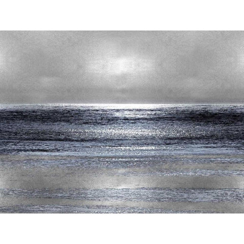 Silver Seascape III White Modern Wood Framed Art Print by Matthews, Michelle