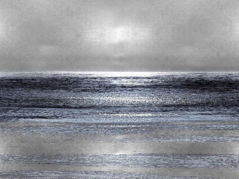 Silver Seascape III White Modern Wood Framed Art Print with Double Matting by Matthews, Michelle