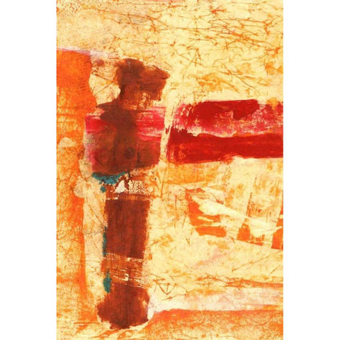 Orange Commotion Gold Ornate Wood Framed Art Print with Double Matting by Oppenheimer, Michelle