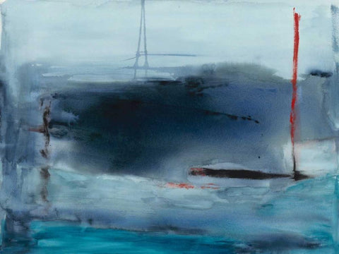 Tempest White Modern Wood Framed Art Print with Double Matting by Oppenheimer, Michelle