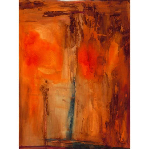 Orange Glow Black Modern Wood Framed Art Print with Double Matting by Oppenheimer, Michelle