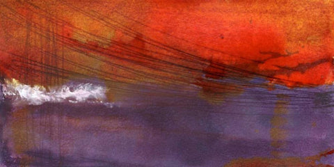 Plum Clouds White Modern Wood Framed Art Print with Double Matting by Oppenheimer, Michelle