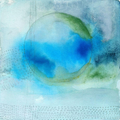 Aqua Sphere White Modern Wood Framed Art Print by Oppenheimer, Michelle