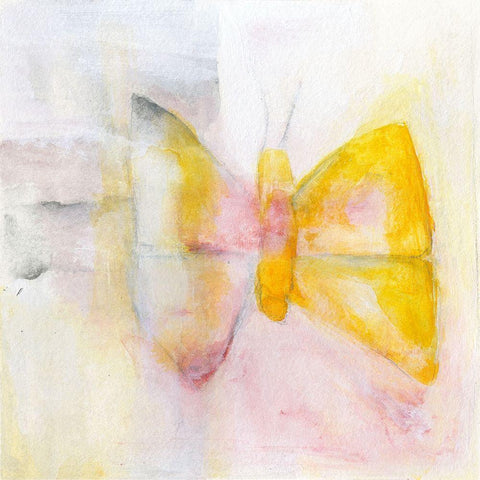 Butterfly III White Modern Wood Framed Art Print with Double Matting by Oppenheimer, Michelle