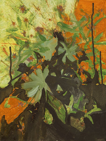 Orange and Yellow White Modern Wood Framed Art Print with Double Matting by Oppenheimer, Michelle