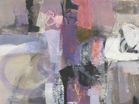 Tempo Fa White Modern Wood Framed Art Print with Double Matting by Piovan, Maurizio