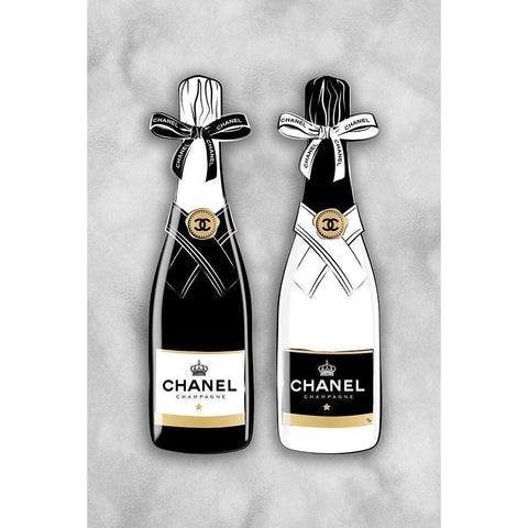 Champagne IV Black Modern Wood Framed Art Print with Double Matting by Pavlova, Martina