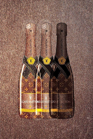 Champagne IX Black Ornate Wood Framed Art Print with Double Matting by Pavlova, Martina