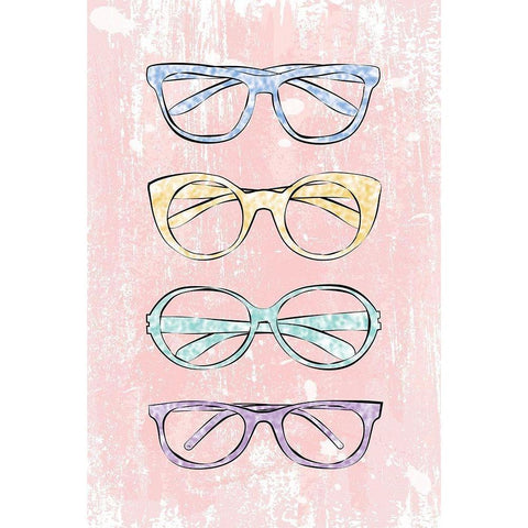 Pink Glasses Gold Ornate Wood Framed Art Print with Double Matting by Pavlova, Martina