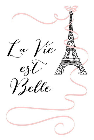 La Vie Est Belle Black Ornate Wood Framed Art Print with Double Matting by Pavlova, Martina