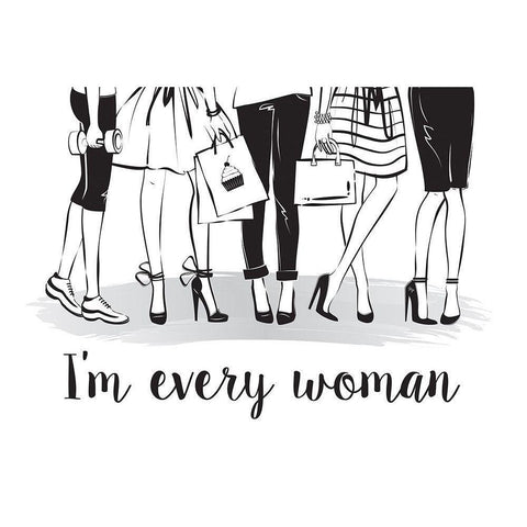 Every Woman White Modern Wood Framed Art Print by Pavlova, Martina