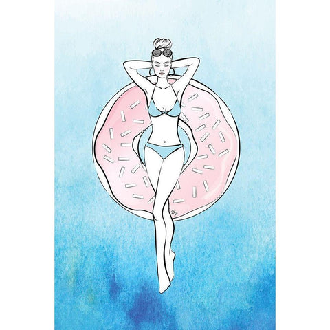 Donut Relax Black Modern Wood Framed Art Print with Double Matting by Pavlova, Martina