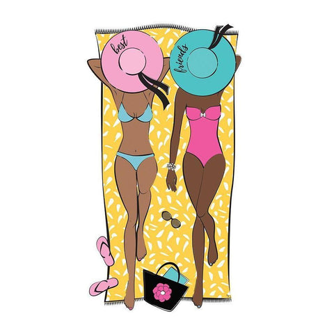 Summer Girls I Black Modern Wood Framed Art Print by Pavlova, Martina
