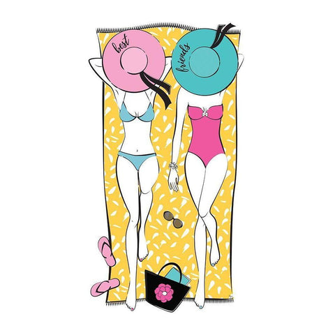 Summer Girls II Black Modern Wood Framed Art Print by Pavlova, Martina