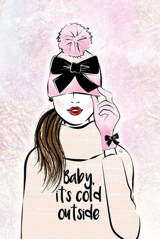 Cold Outside White Modern Wood Framed Art Print with Double Matting by Pavlova, Martina